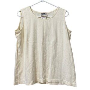 VTG Northern Reflections Tank Top Sleeveless Women‎ Sz Large Cotton Cream Casual
